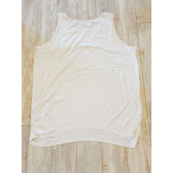 Lane Bryant 22/24‎ White Sleeveless Tank Top Embroidered Round Neck Stretch - Picture 2 of 6